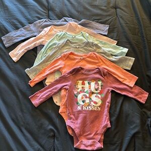 Multiple Kids Bodysuit Set - Pink, Green, Gray, Orange
